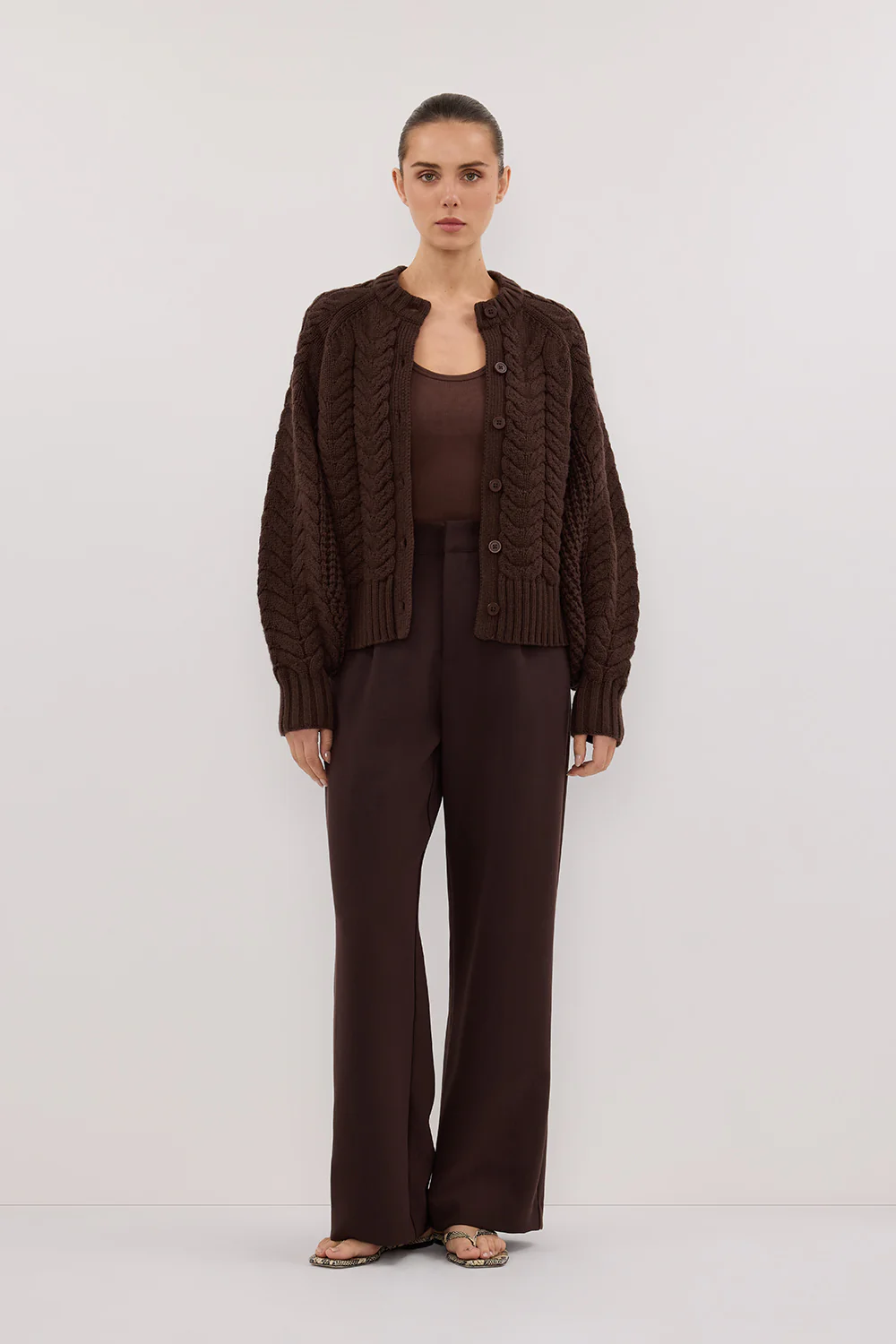 TOM CHOC CABLE KNIT CARDIGAN