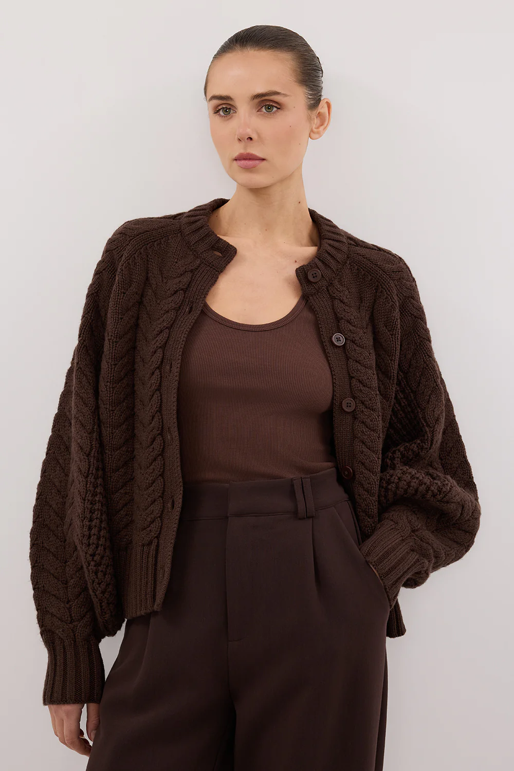 TOM CHOC CABLE KNIT CARDIGAN - Image 2