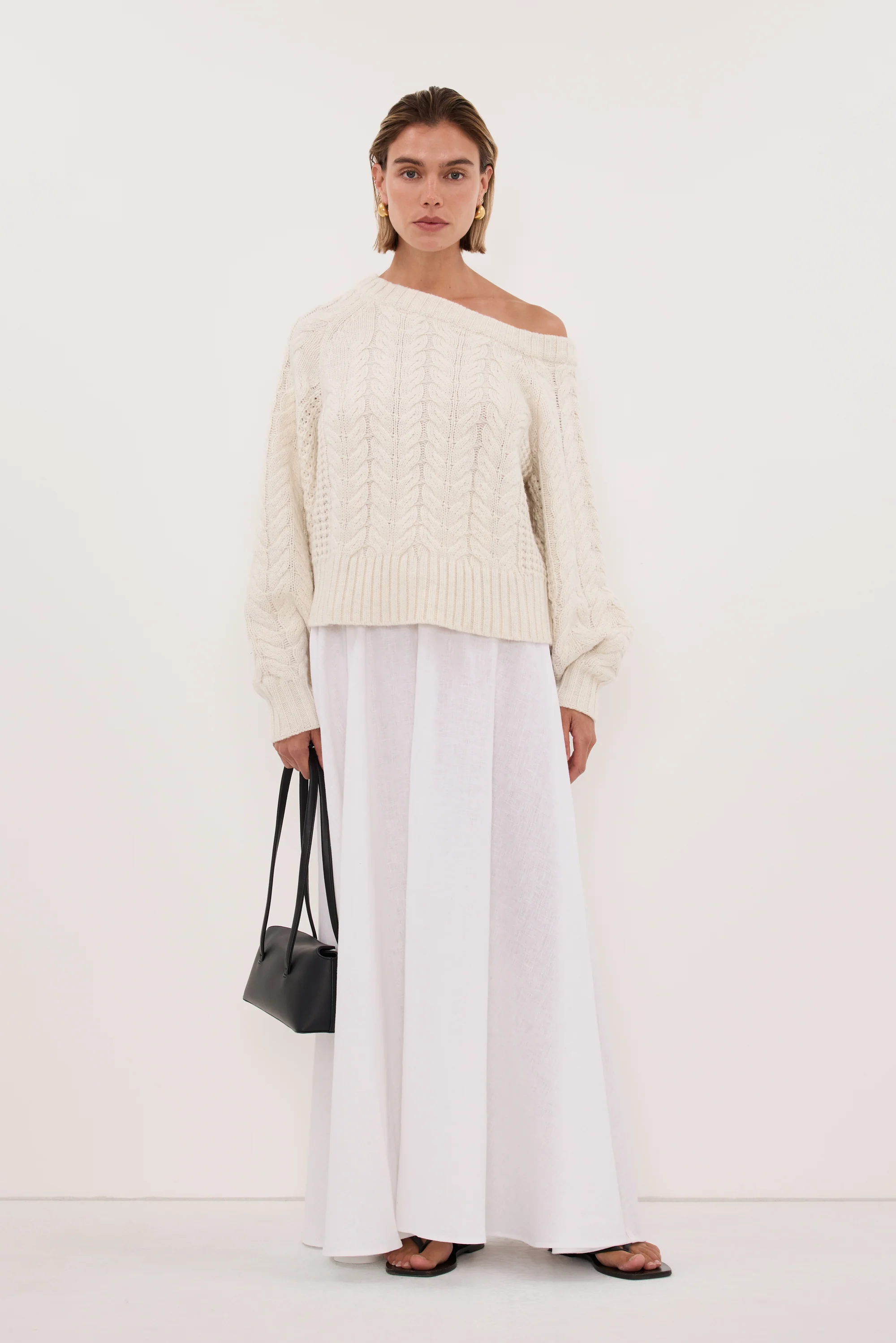 TOM CREAM ASYM KNIT JUMPER - Image 3
