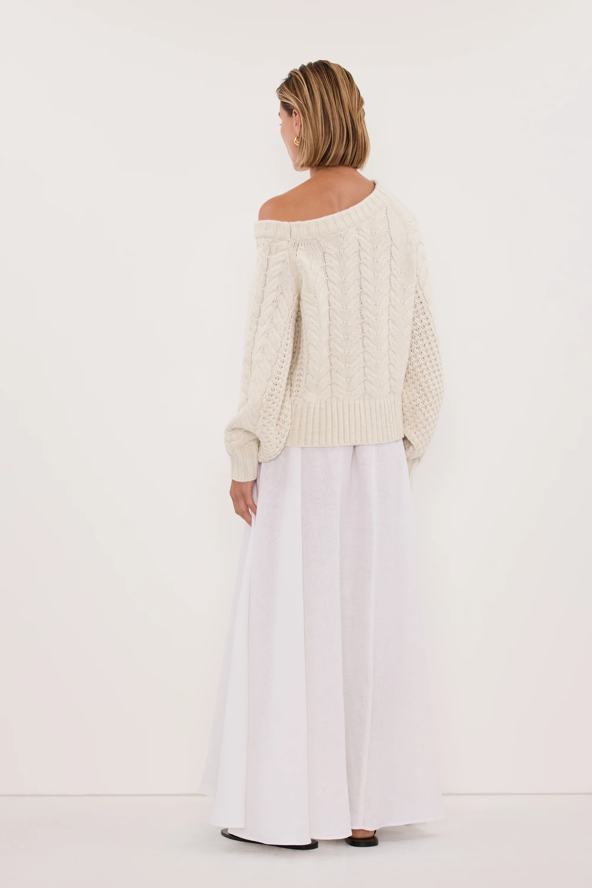 TOM CREAM ASYM KNIT JUMPER - Image 6