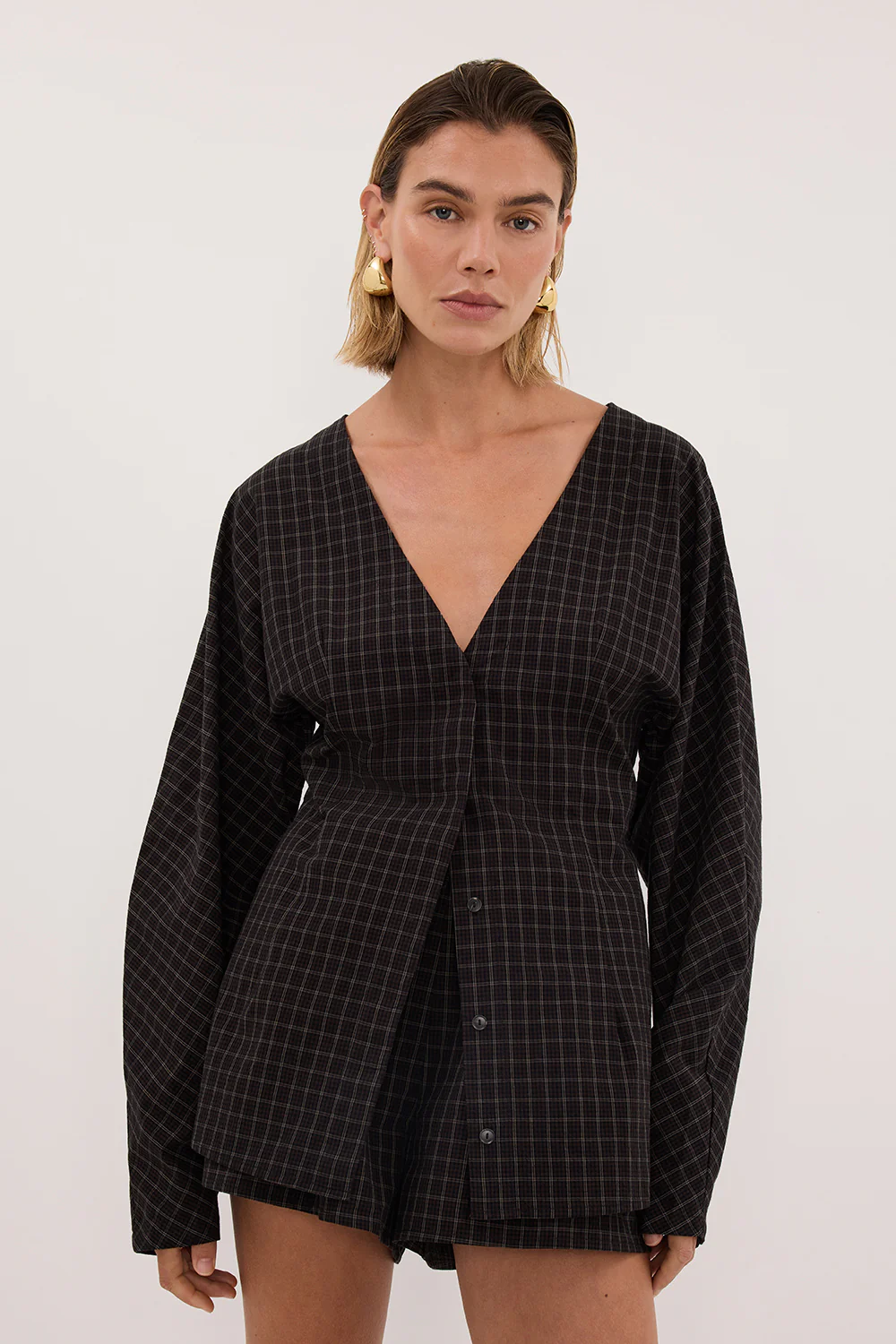 TOVA INK CHECK FITTED SHIRT - Image 2