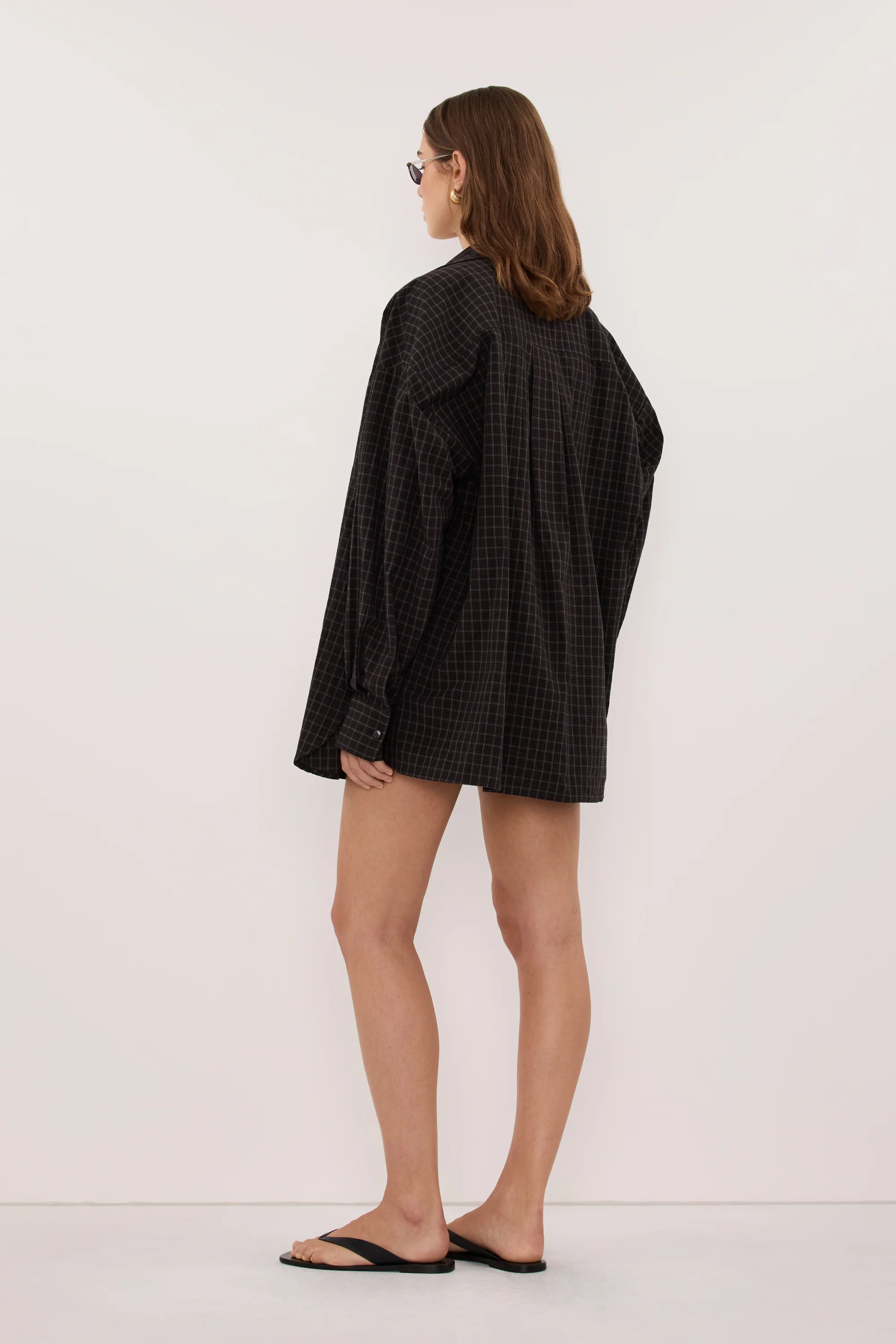 TOVA INK CHECK OVERSIZED COTTON SHIRT - Image 4