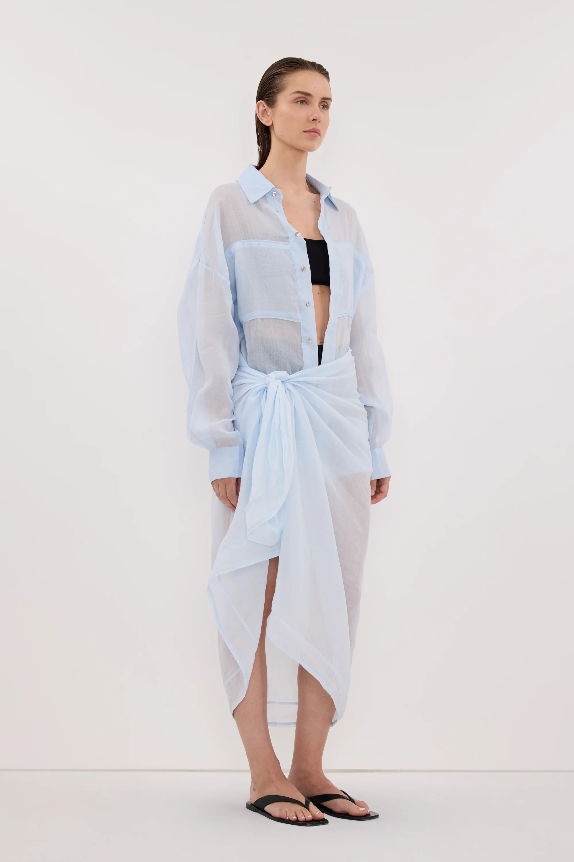 TROPEZ CORNFLOWER RAMIE SARONG - Image 3