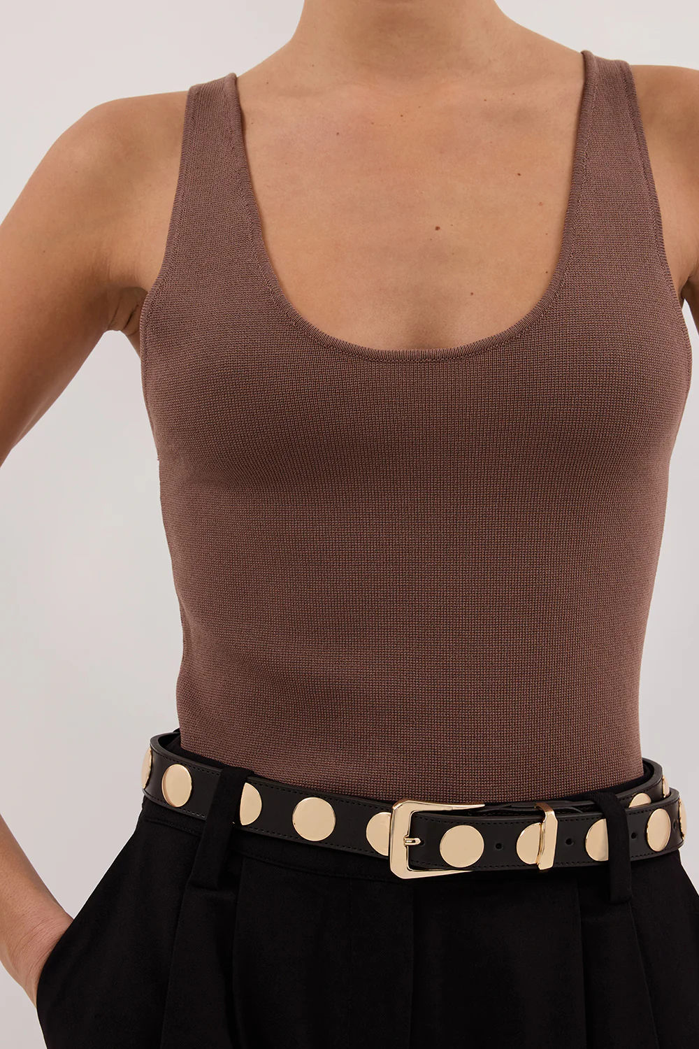 TROY TAUPE KNIT TANK - Image 5