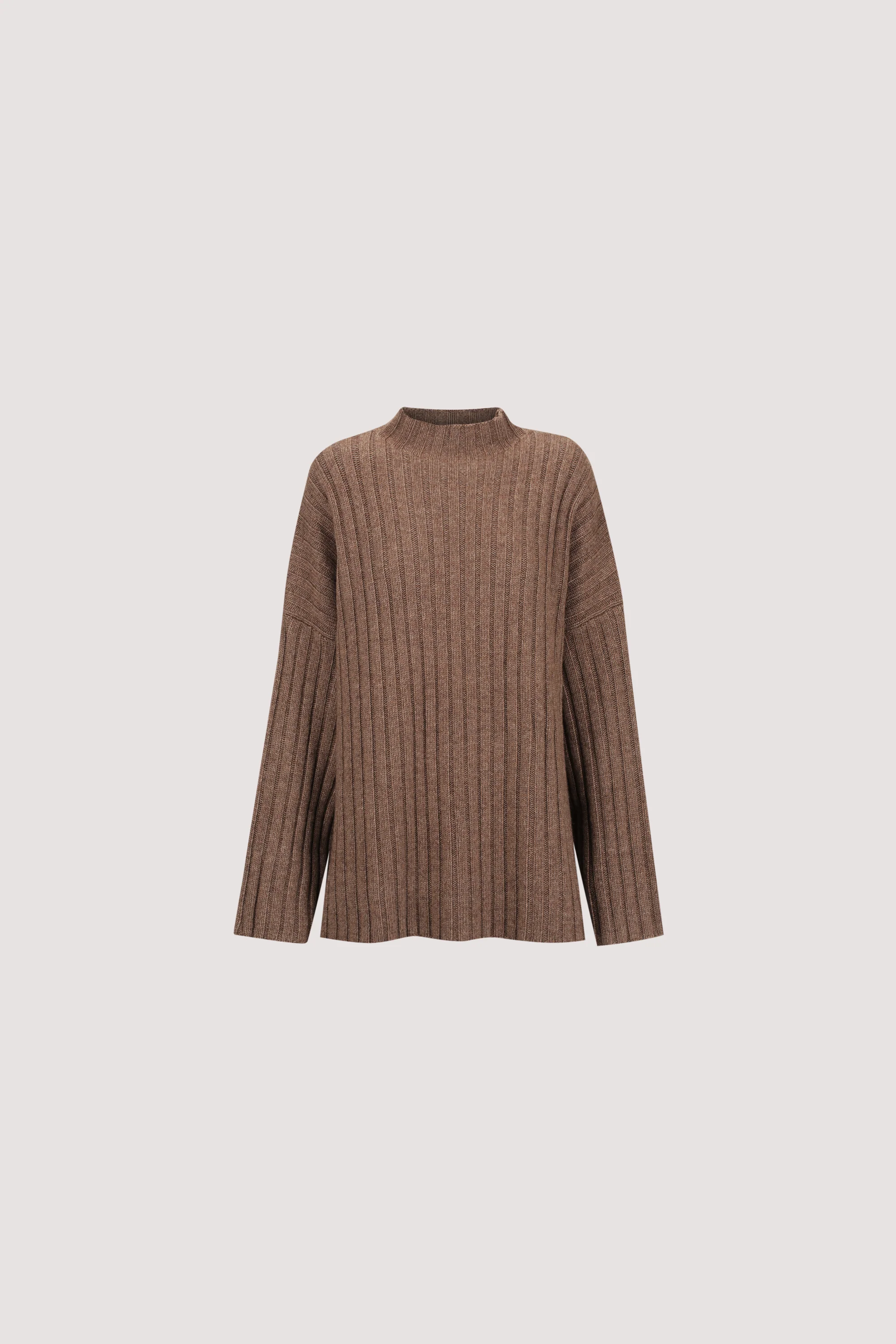 TUCSON MOCHA HIGH NECK KNIT JUMPER - Image 6