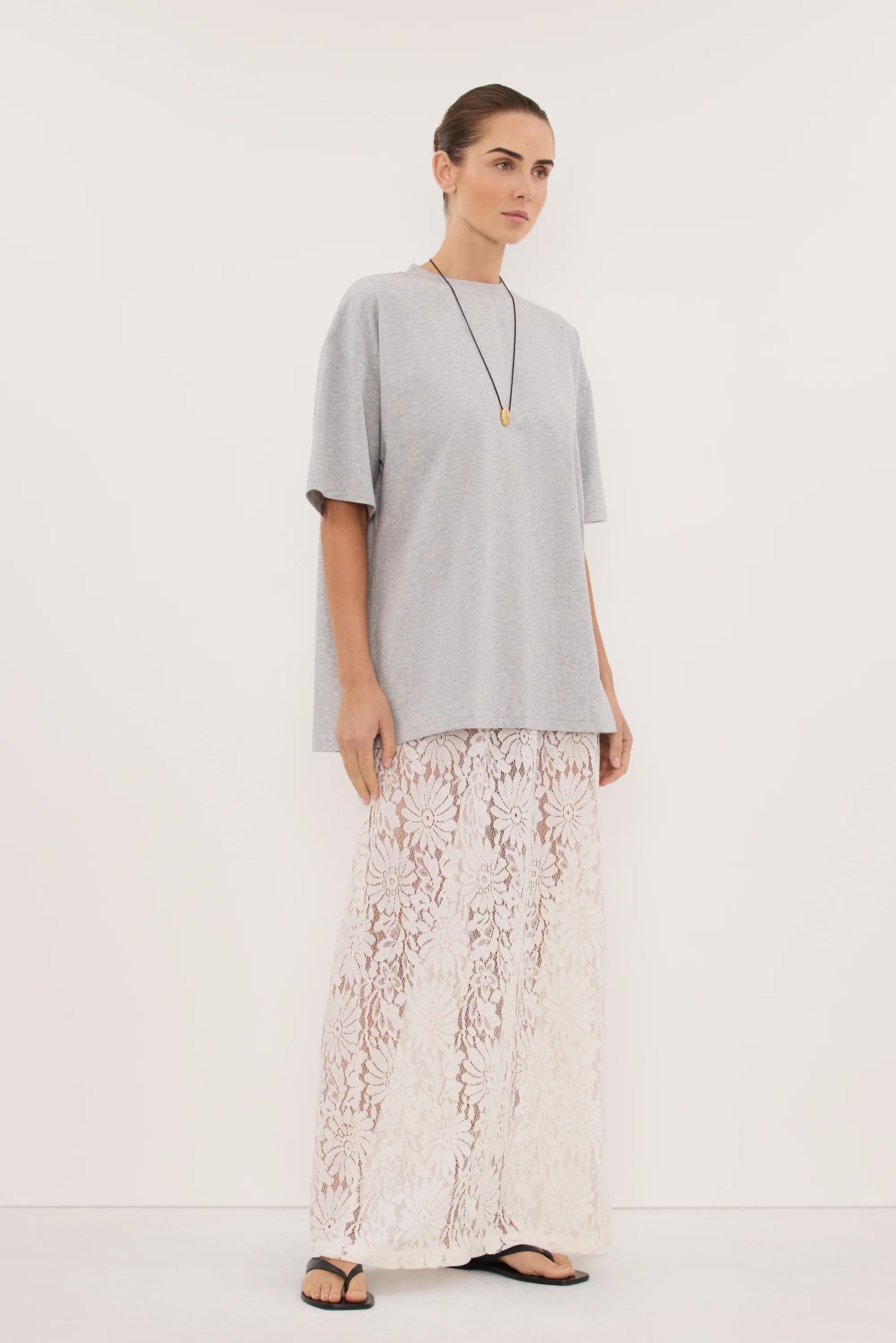 TYRA SILVER MARLE BOYFRIEND TEE - Image 3