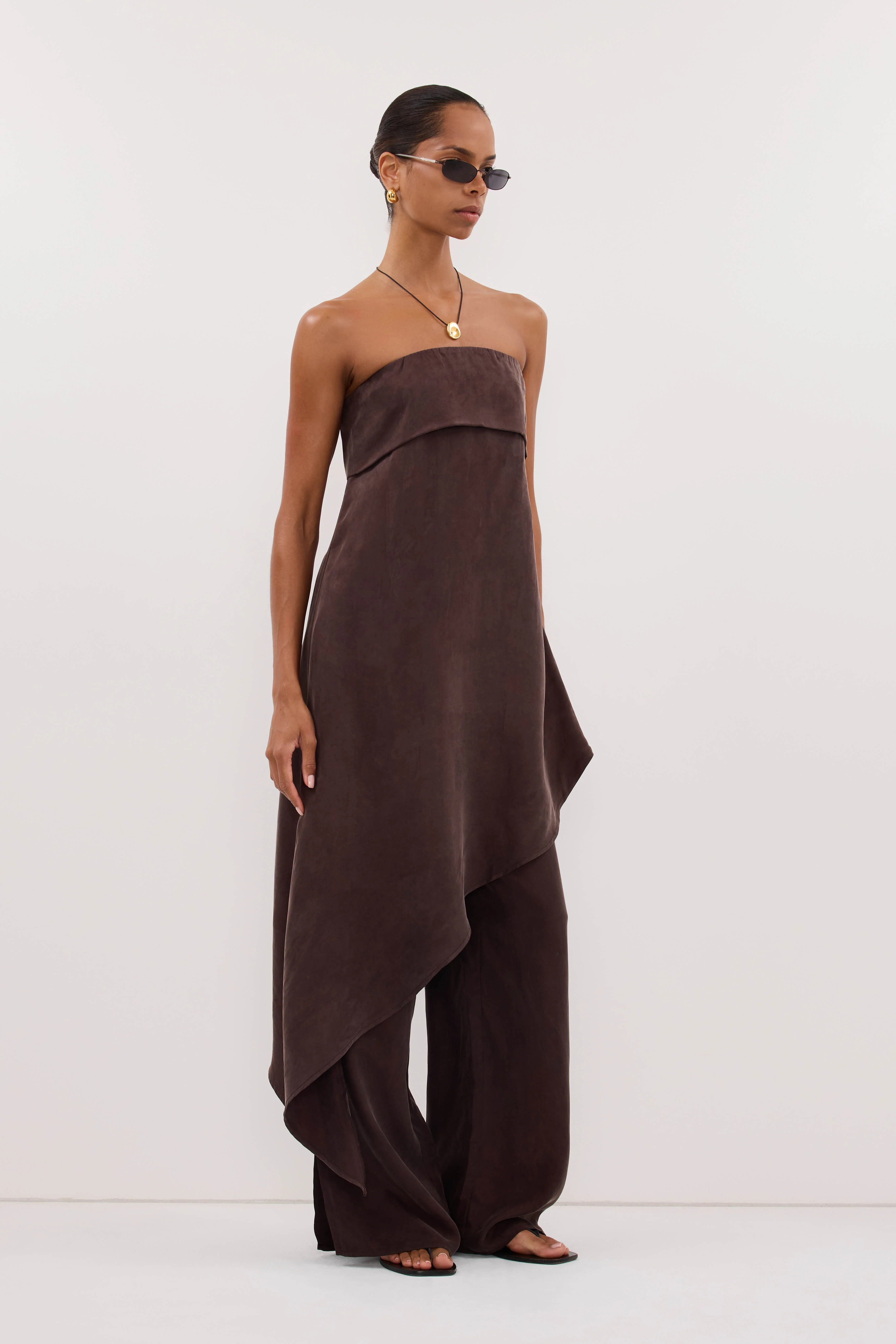 VENUS PLUM CHOC CUPRO ASYM TOP - Image 3