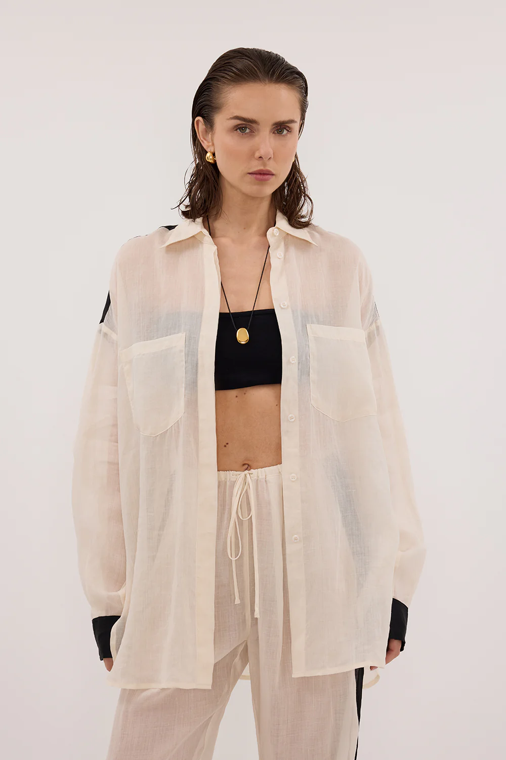 VIVIANNA SANDSTONE RAMIE SHIRT - Image 2