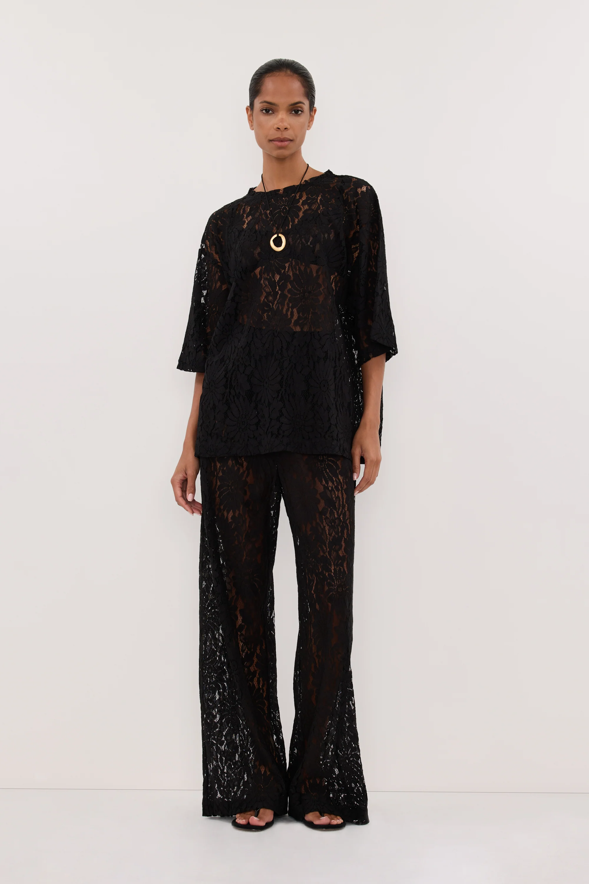WILMA BLACK LACE PANT - Image 2