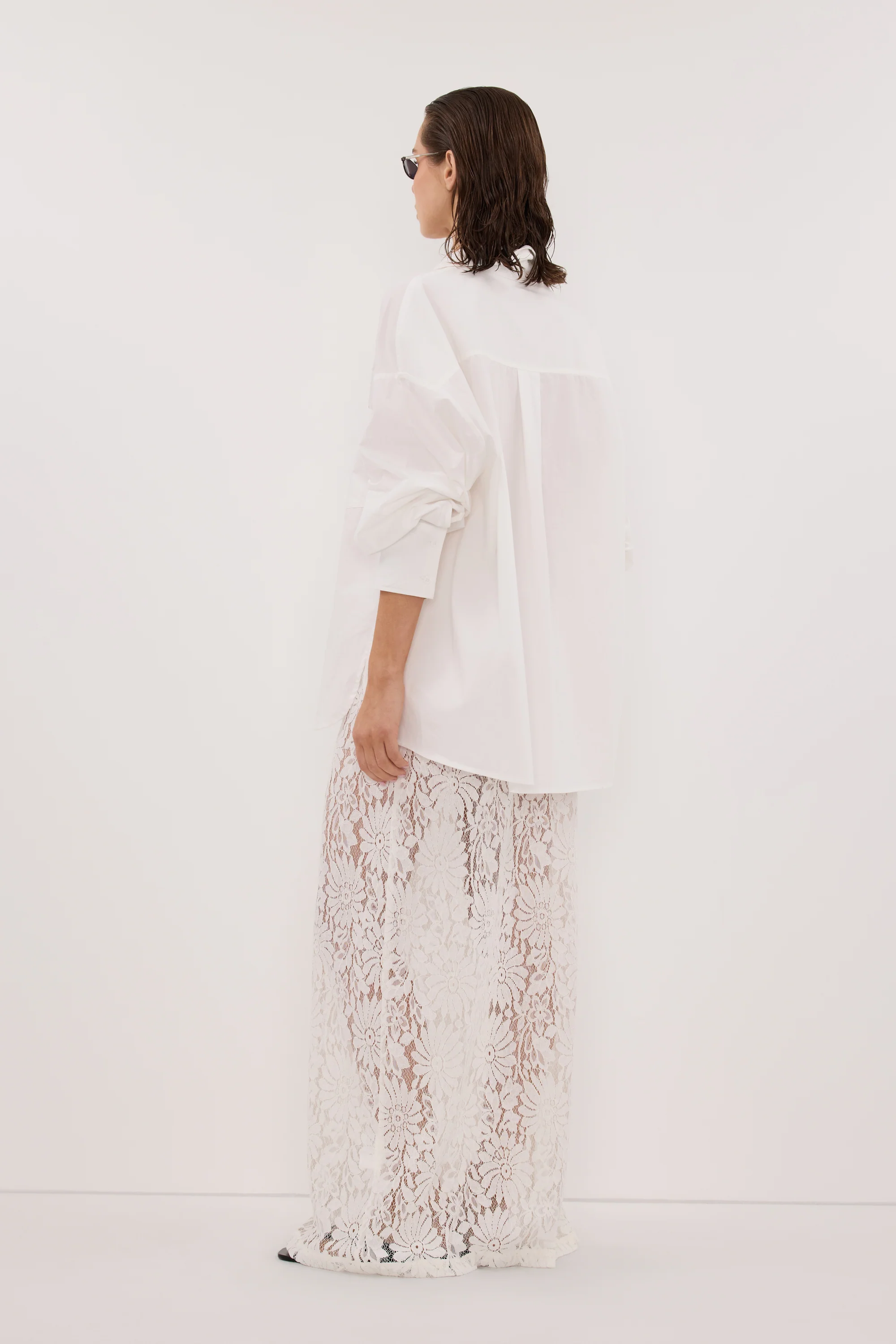 WILMA WHITE LACE MIDI SKIRT - Image 5