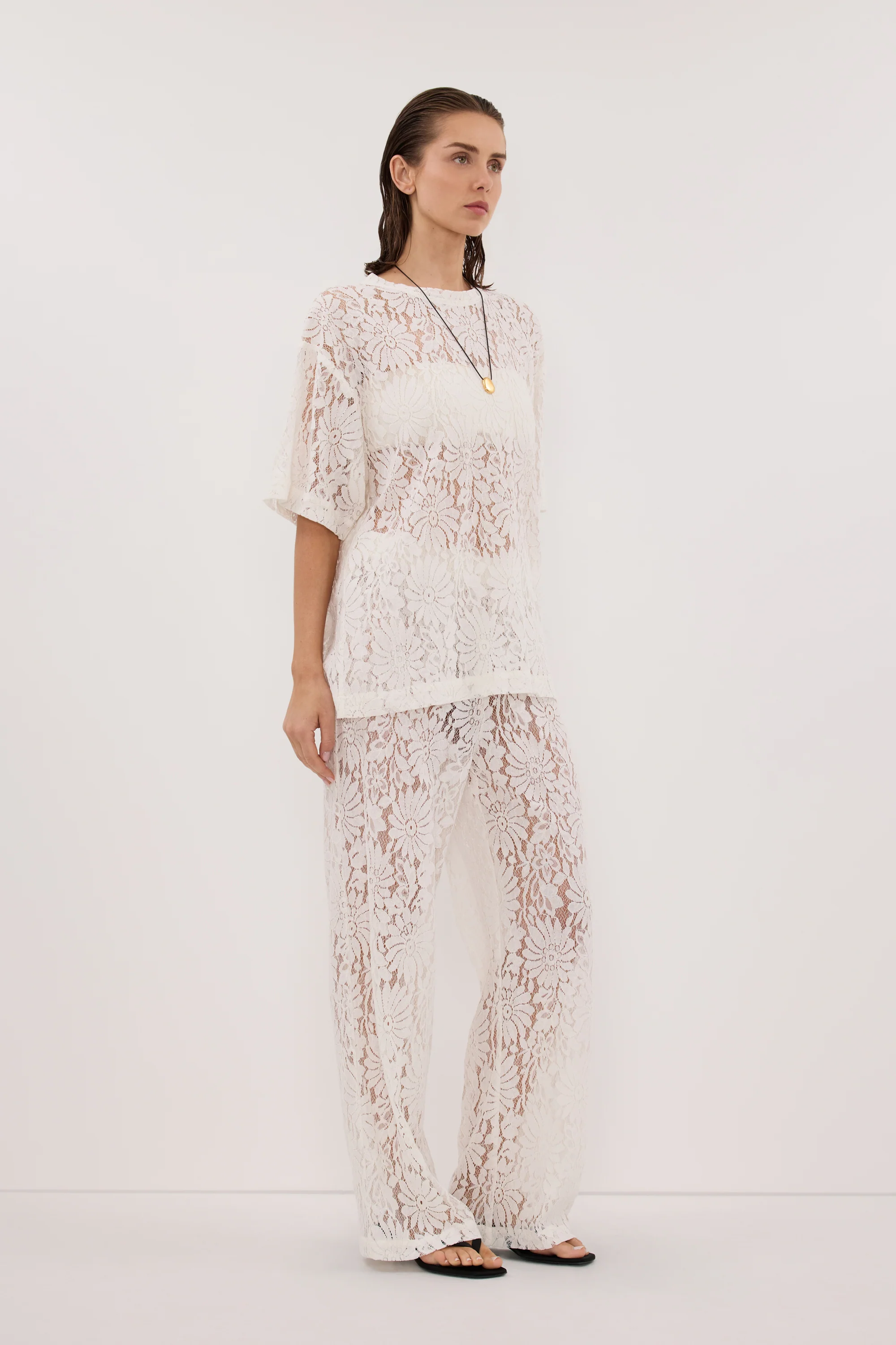 WILMA WHITE LACE TEE - Image 3