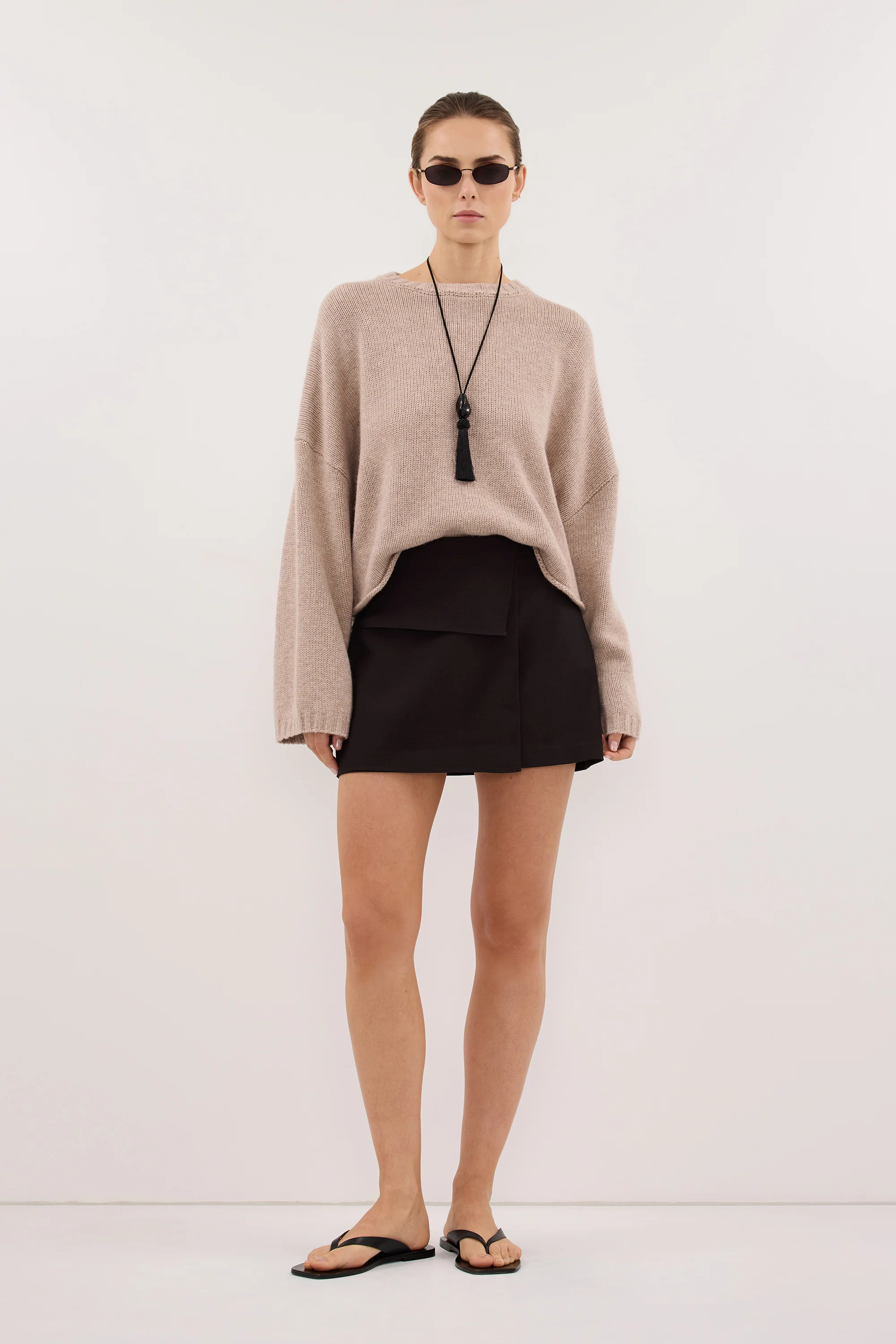WINSOR PEAT CHOC TAILORED SKIRT
