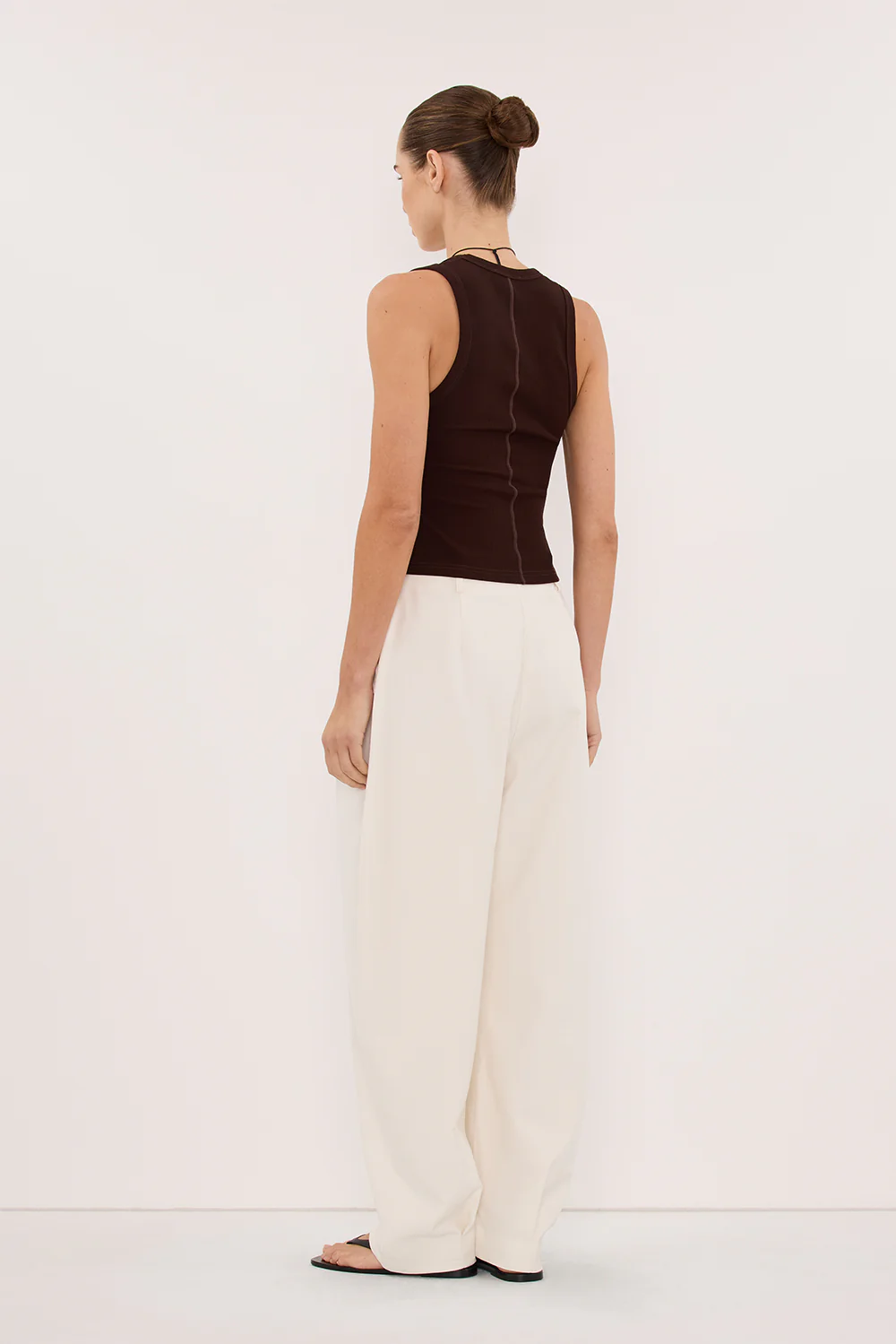 YASMIN BURNT CHOC SLEEVELESS KNIT TANK - Image 3