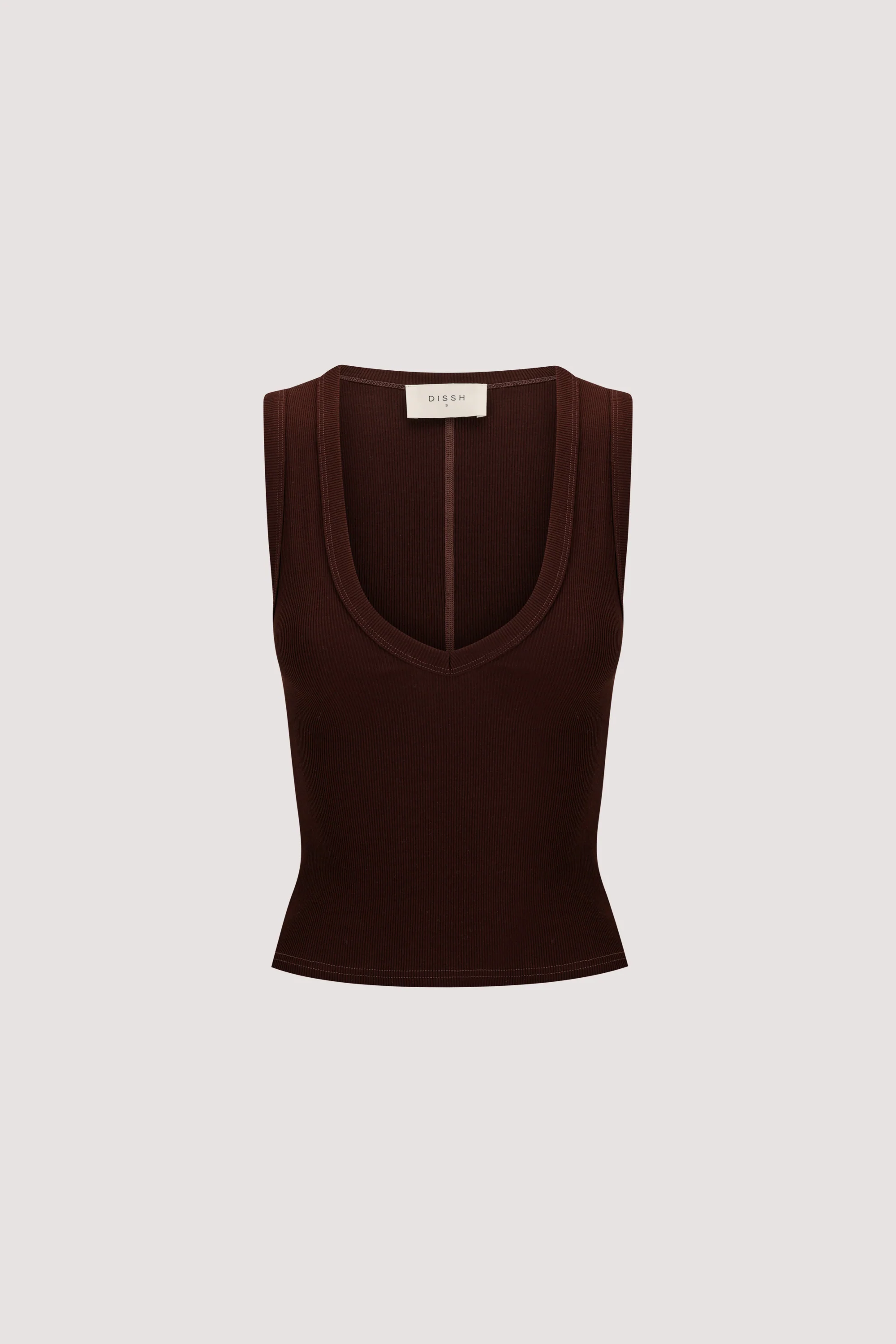 YASMIN BURNT CHOC SLEEVELESS KNIT TANK - Image 5