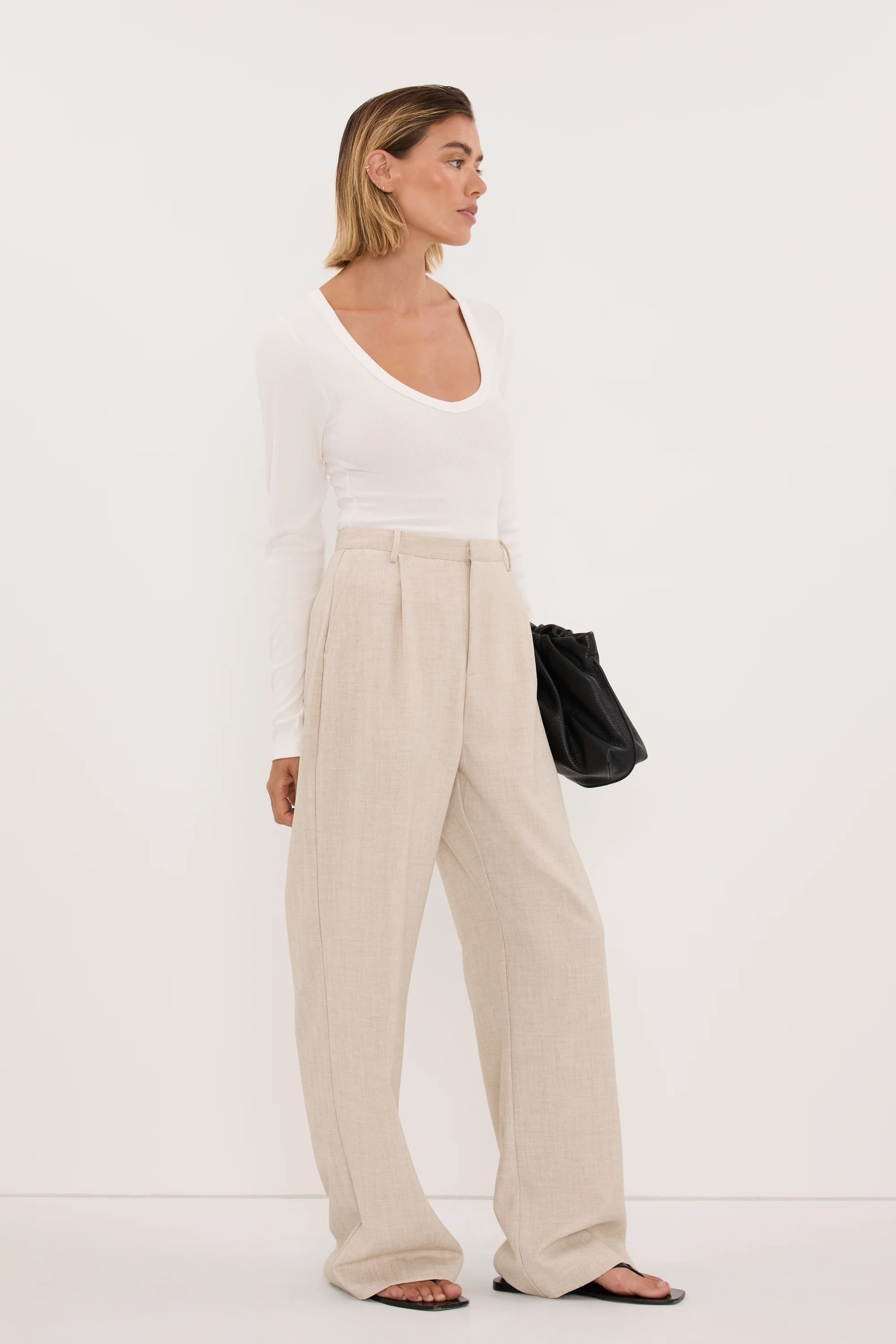 YASMIN OFF WHITE LONG SLEEVE KNIT TOP - Image 3