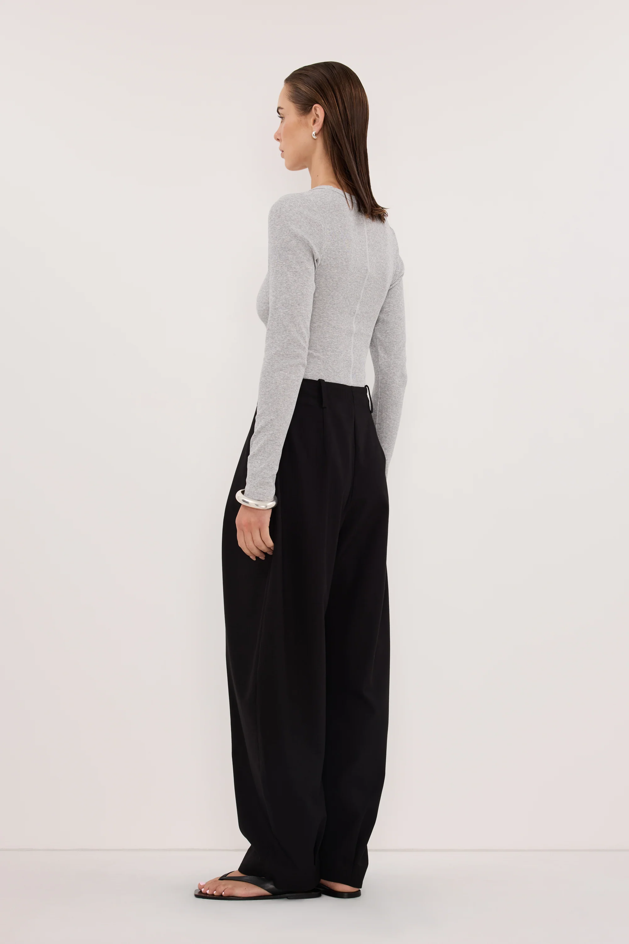 YASMIN SILVER MARLE LONG SLEEVE TOP - Image 4