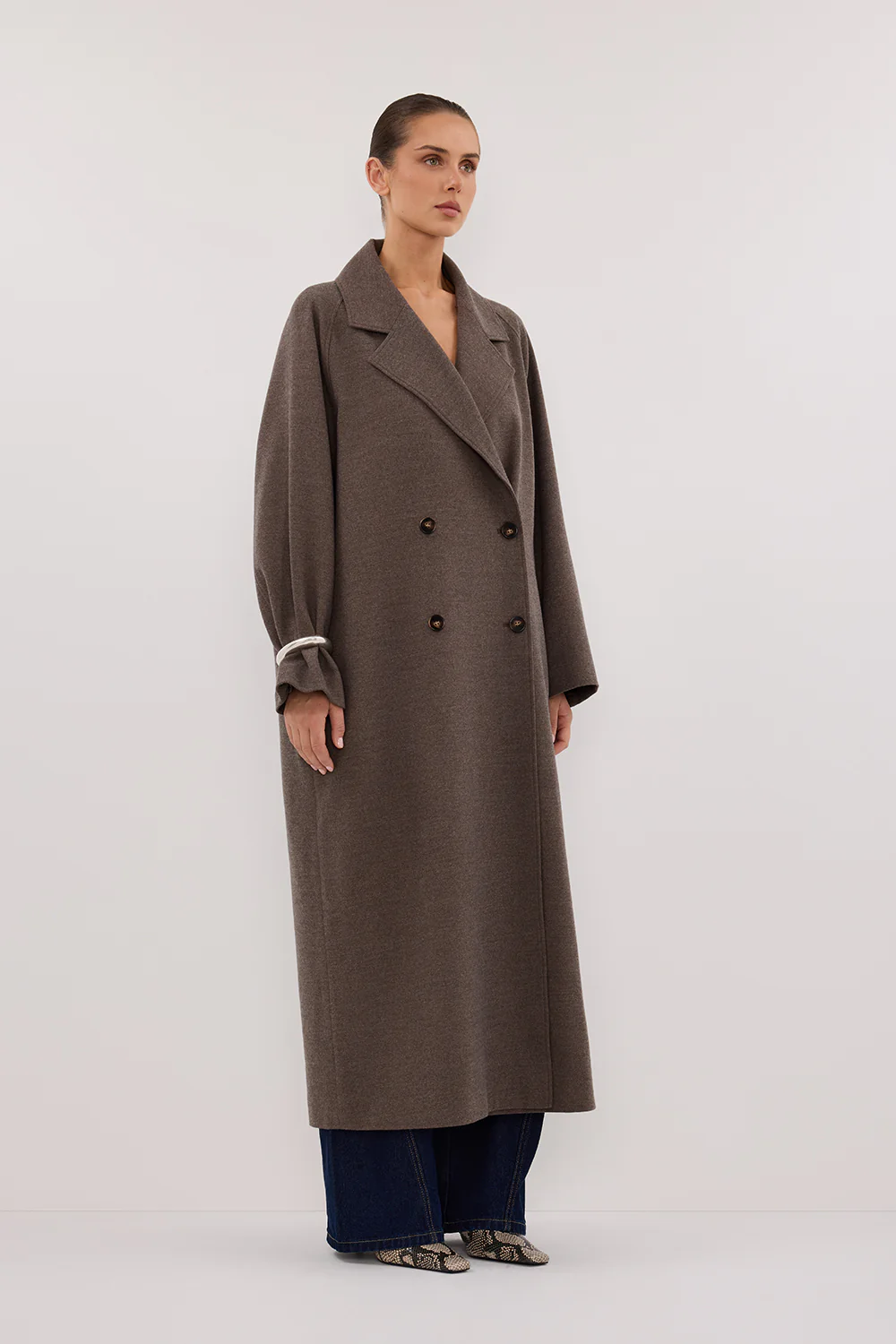 YORK COFFEE OVERSIZED WOOL BLEND COAT - Image 3