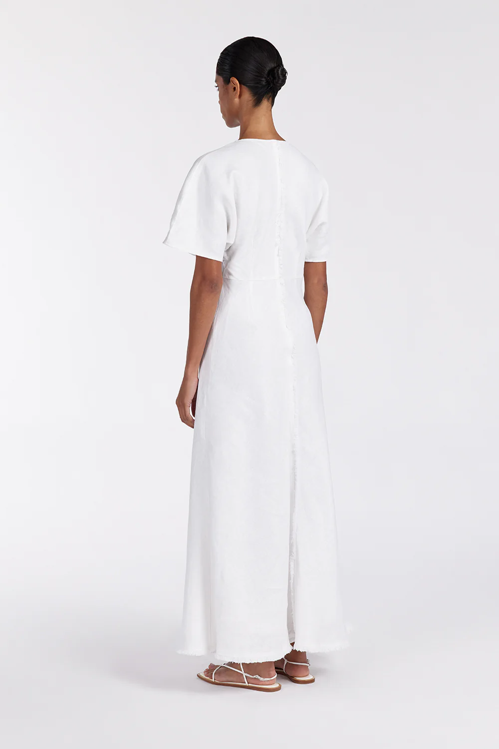 ZAHARA WHITE FRINGED MIDI DRESS - Image 4