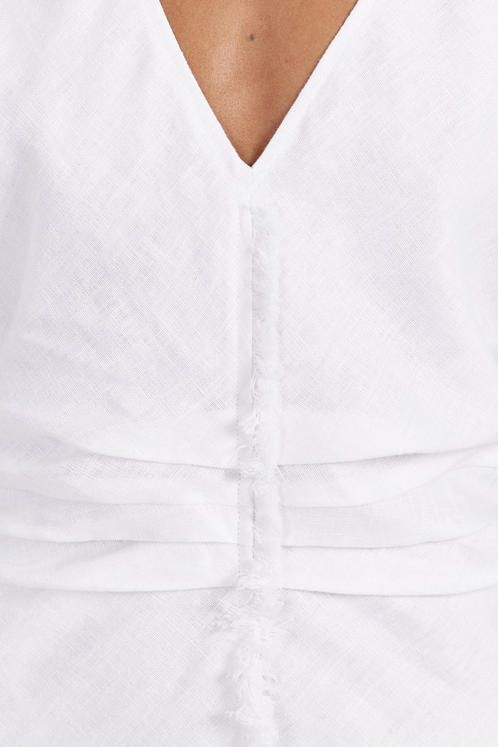 ZAHARA WHITE FRINGED MIDI DRESS - Image 6